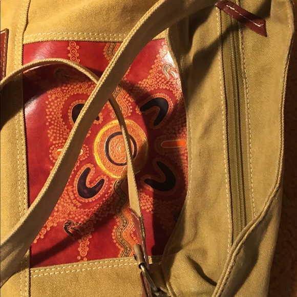 Canvas and genuine leather shoulder crossbody bag - Picture 11 of 15